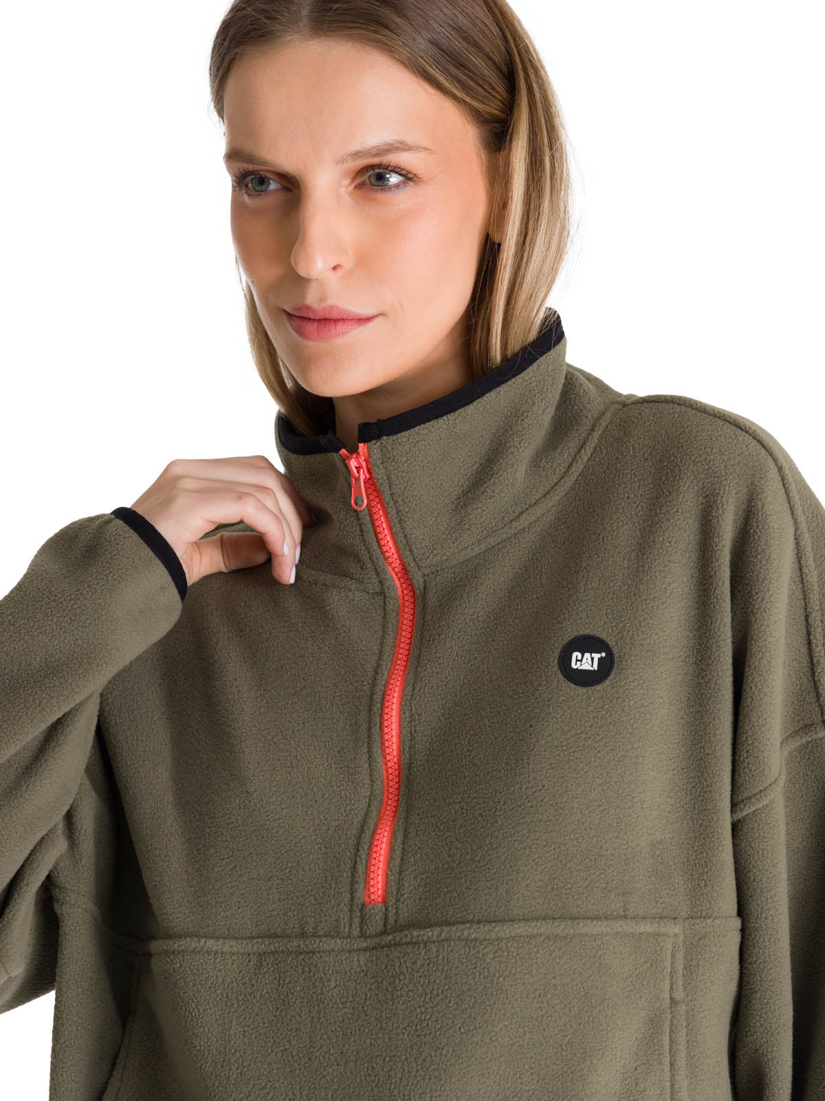 Polar Fleece Mujer Boxy Oversized Verde CAT