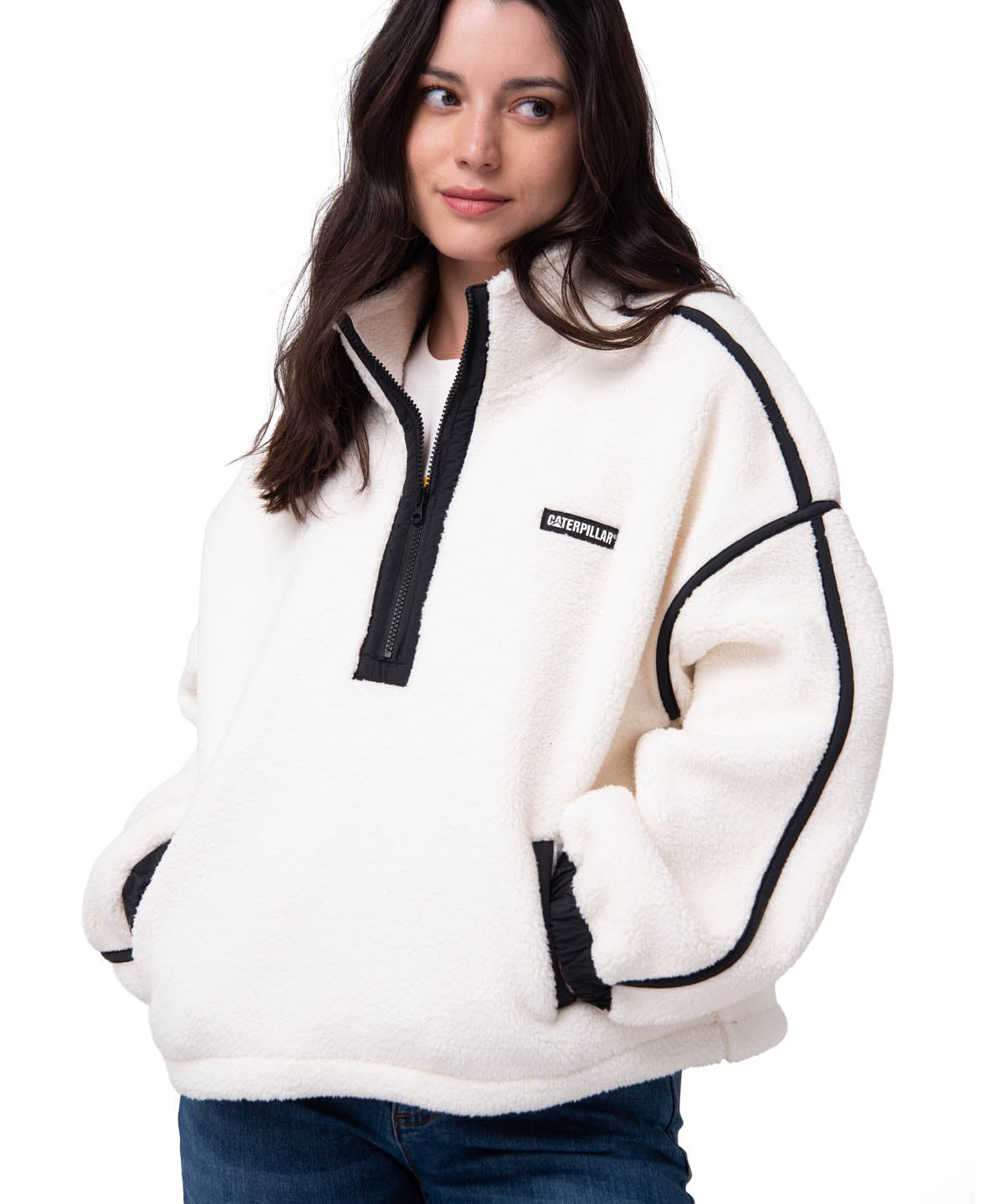 Polar Manga Larga Mujer RELAXED HALF ZIP Blanco Cat