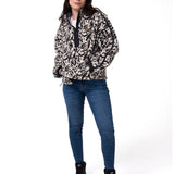 Polar Manga Larga Mujer RELAXED HALF ZIP Blanco y Negro Cat