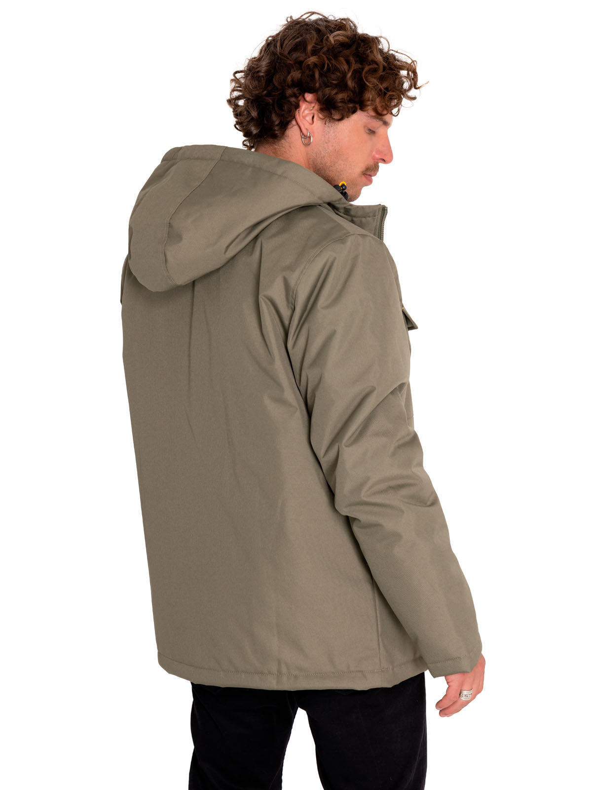 Chaqueta Casual Hombre Heavyweight Insulated Hooded Work Jacket Verde Cat