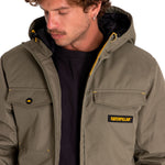 Chaqueta Casual Hombre Heavyweight Insulated Hooded Work Jacket Verde Cat