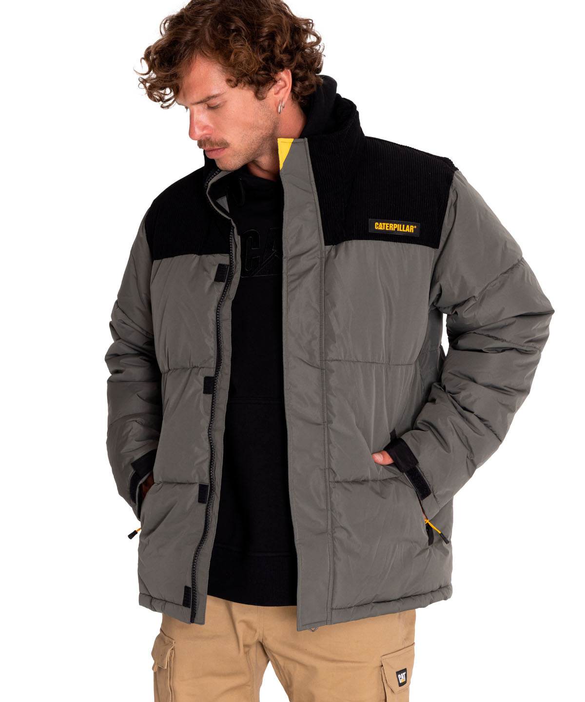 Parka Casual Hombre Heavyweight Insulated Puffer Jacket Gris Cat