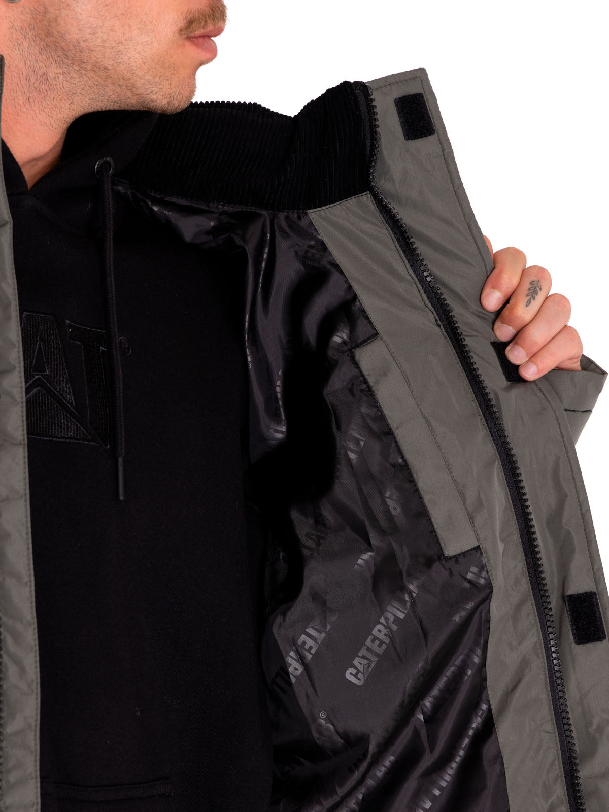 Parka Casual Hombre Heavyweight Insulated Puffer Jacket Gris Cat