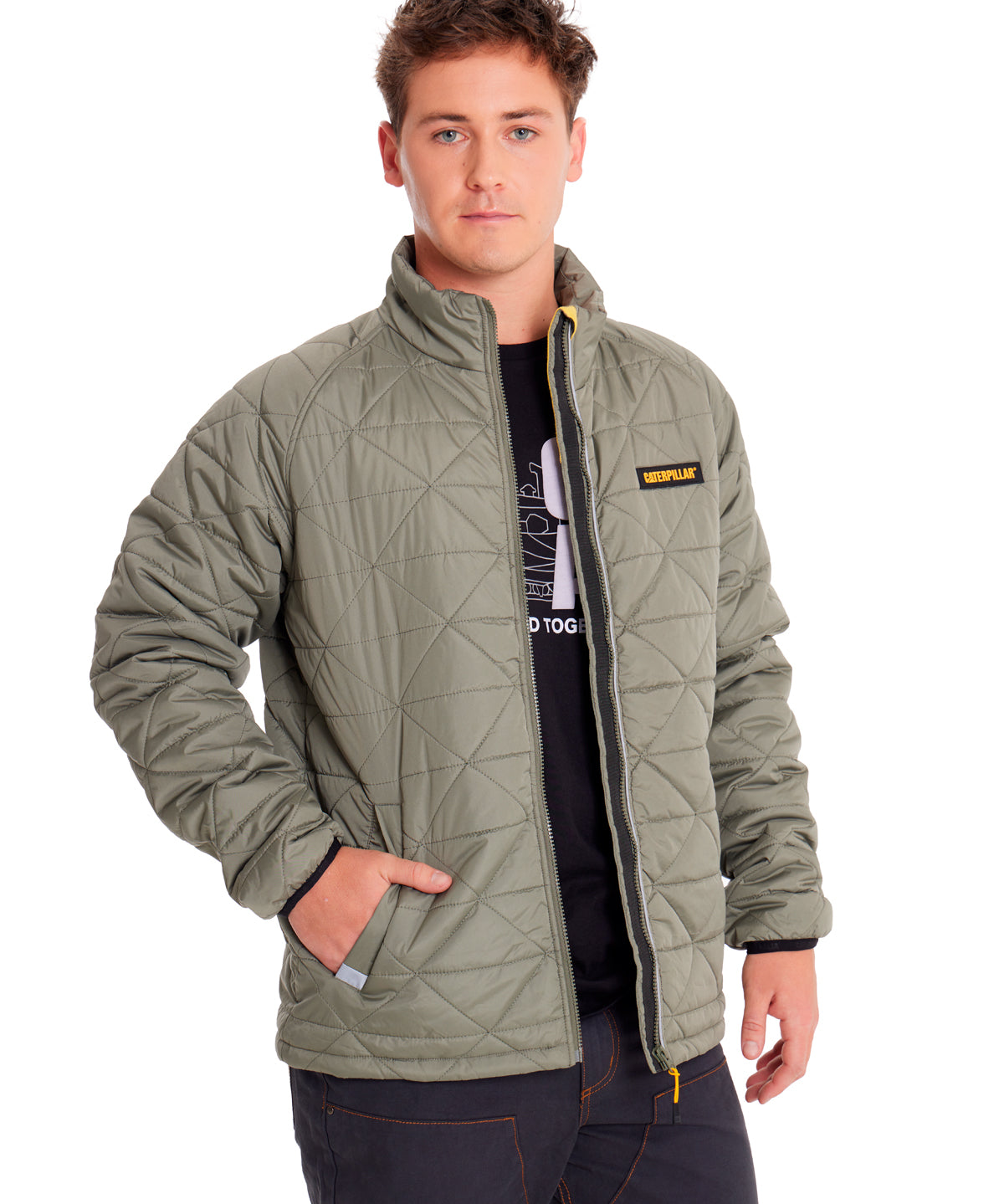 Chaqueta Casual Hombre MEDIUMWEIGHT INSULATED TRIANGLE QUILTED JACKET Verde CAT