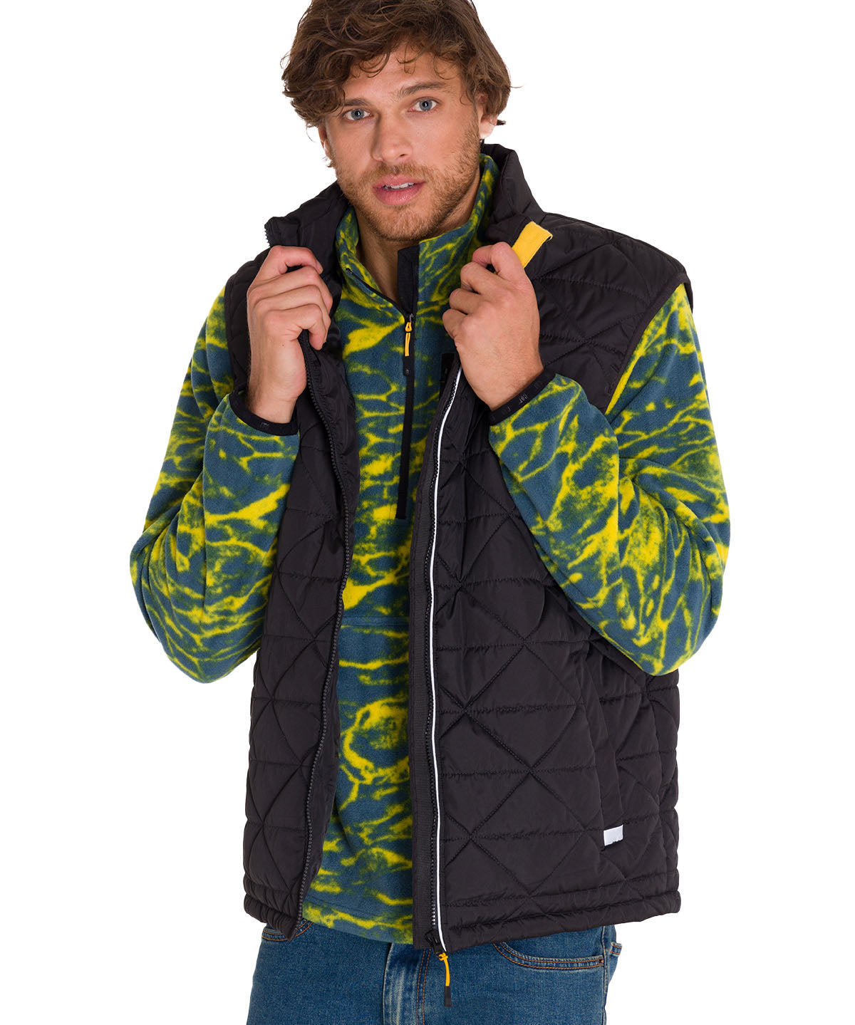 Chaqueta Sin Mangas Casual Hombre MEDIUMWEIGHT INSULATED TRIANGLE QUILTED VEST NEGRO CAT