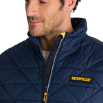 Chaqueta Sin manga Casual Hombre MEDIUMWEIGHT INSULATED TRIANGLE QUILTED VEST Azul CAT