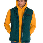 Parka Sin Mangas Hombre Mediumweight Insulated Triangle Quilted Verde Petróleo Cat