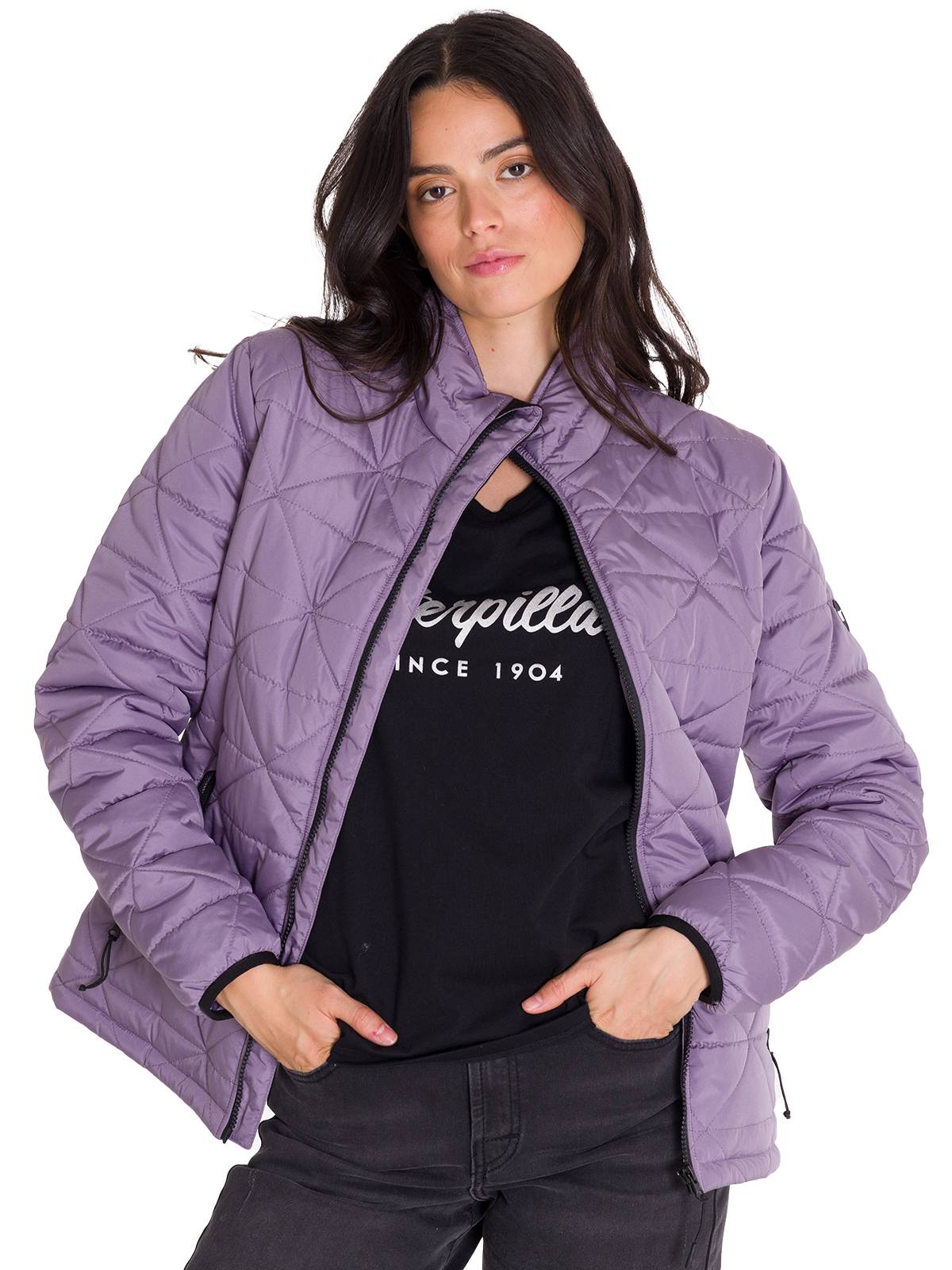 Parka Manga Larga Mujer W Mediumweight Insulated Triangle Quilted Lila Cat