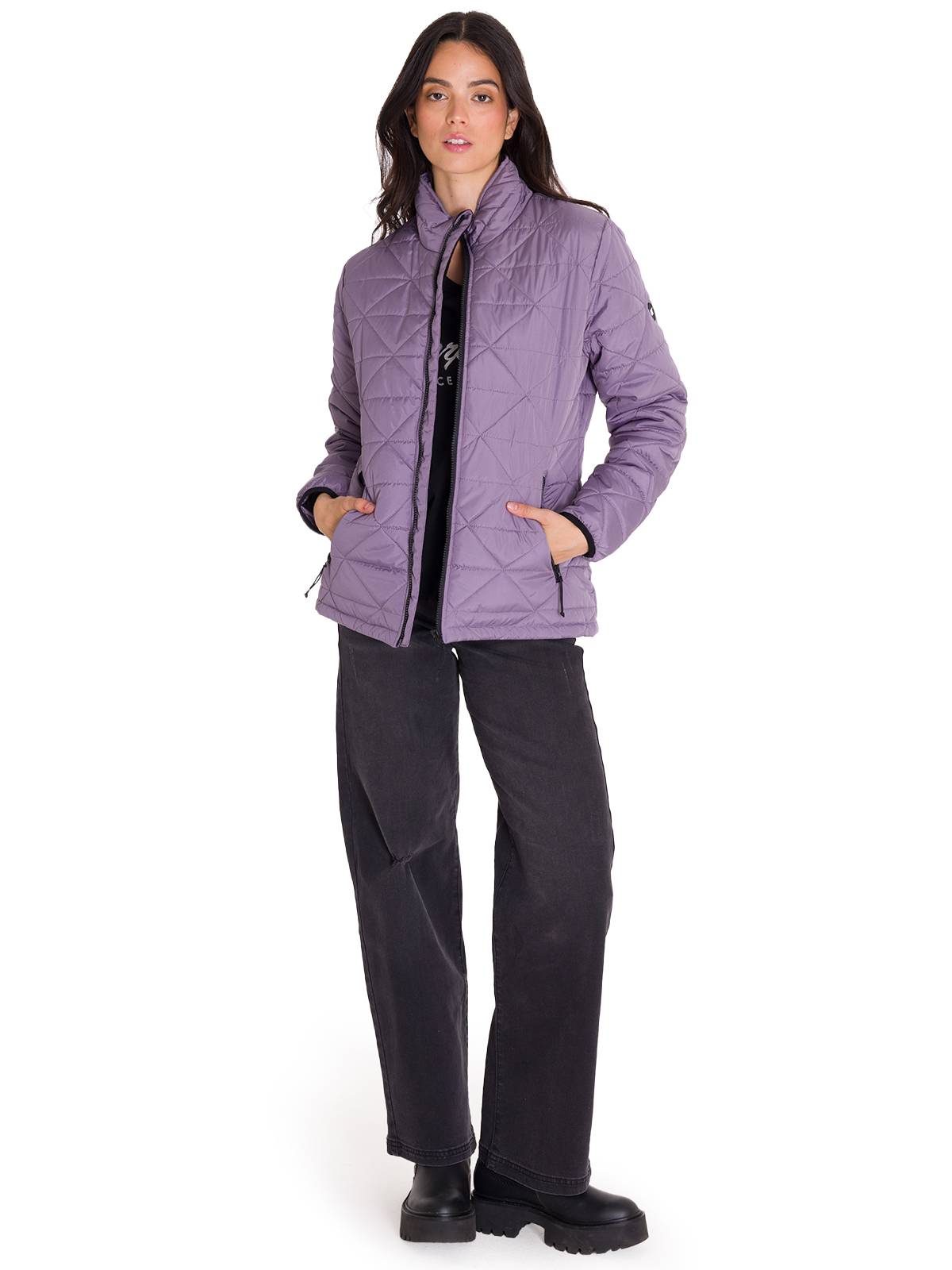 Parka Manga Larga Mujer W Mediumweight Insulated Triangle Quilted Lila Cat