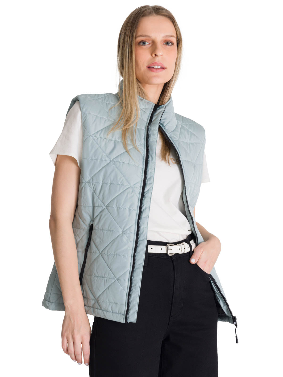 Chaqueta Sin Mangas Mujer Triangulo Acolchado Agua CAT