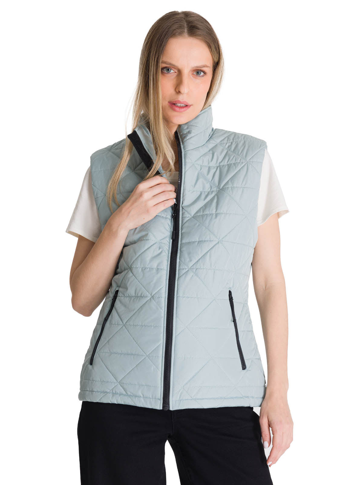 Chaqueta Sin Mangas Mujer Triangulo Acolchado Agua CAT