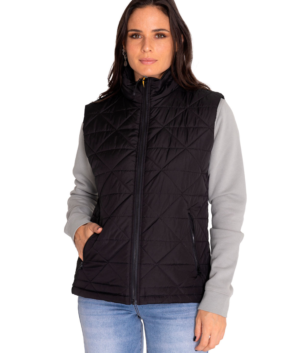 Chaqueta Sin Mangas Casual Mujer W MEDIUMWEIGHT INSULATED TRIANGLE QUILTED VEST NEGRO CAT