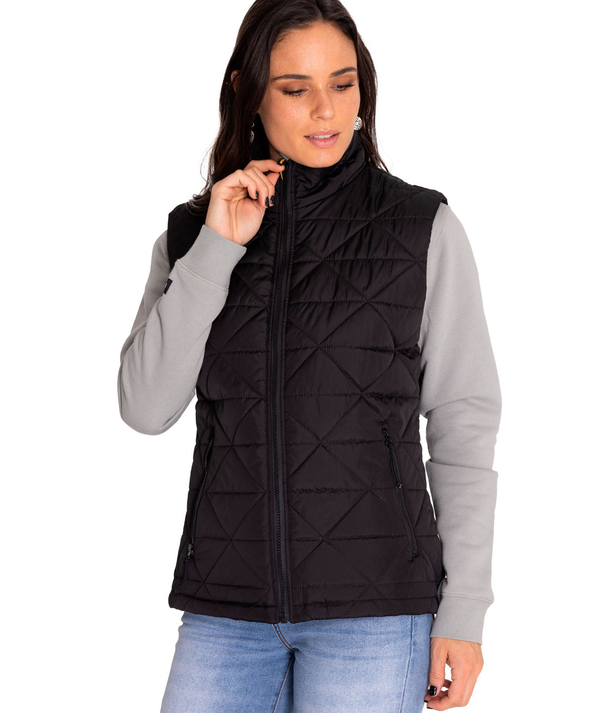 Chaqueta Sin Mangas Casual Mujer W MEDIUMWEIGHT INSULATED TRIANGLE QUILTED VEST NEGRO CAT