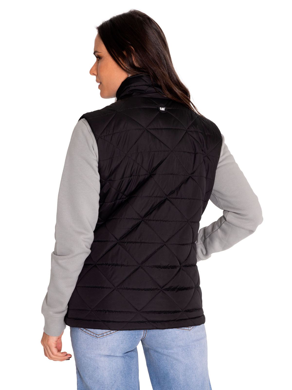 Chaqueta Sin Mangas Casual Mujer W MEDIUMWEIGHT INSULATED TRIANGLE QUILTED VEST NEGRO CAT