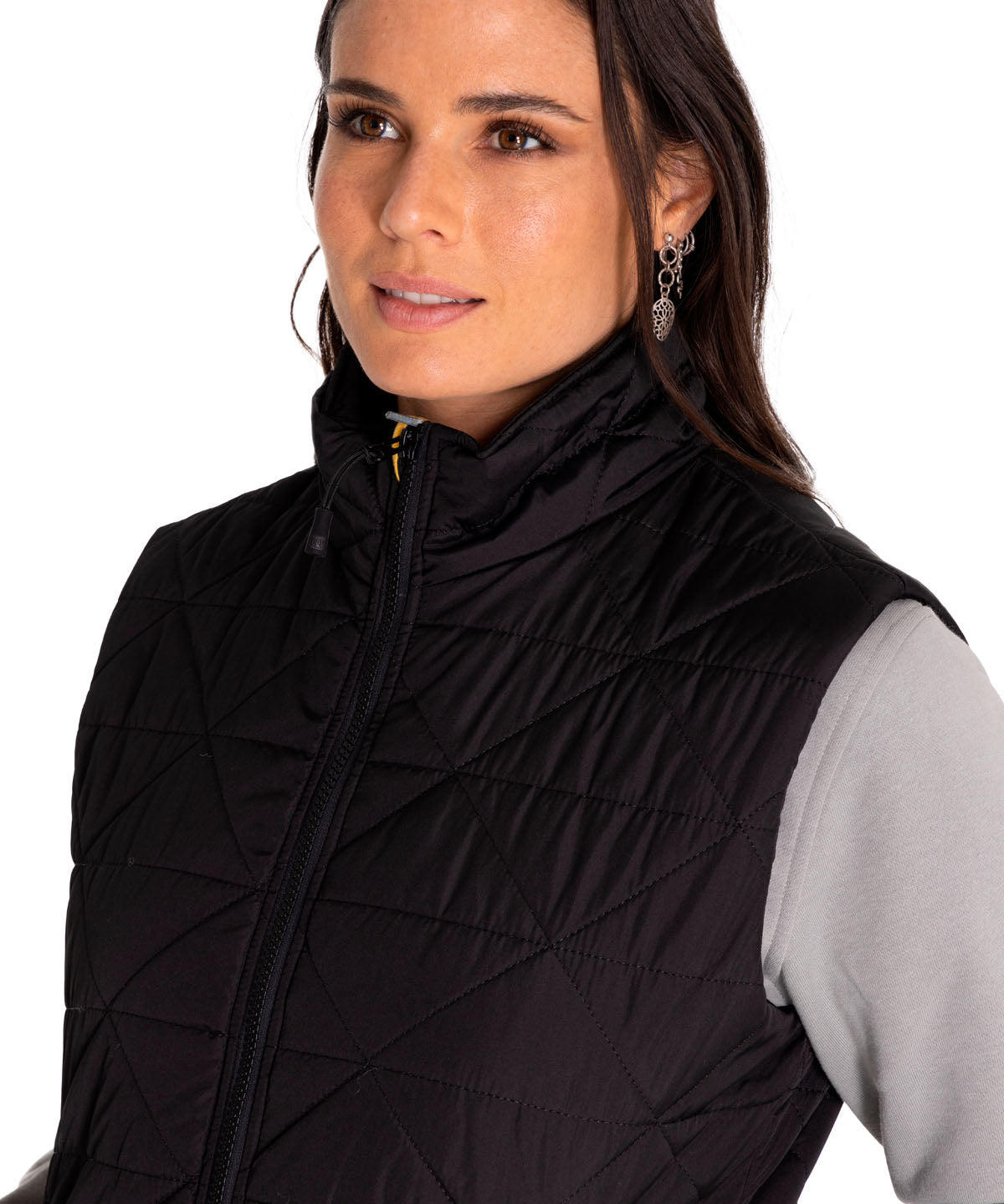 Chaqueta Sin Mangas Casual Mujer W MEDIUMWEIGHT INSULATED TRIANGLE QUILTED VEST NEGRO CAT