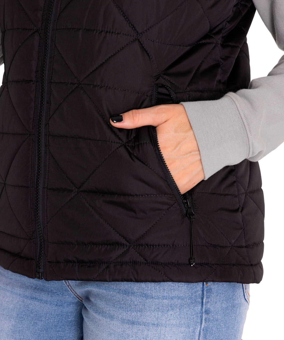 Chaqueta Sin Mangas Casual Mujer W MEDIUMWEIGHT INSULATED TRIANGLE QUILTED VEST NEGRO CAT