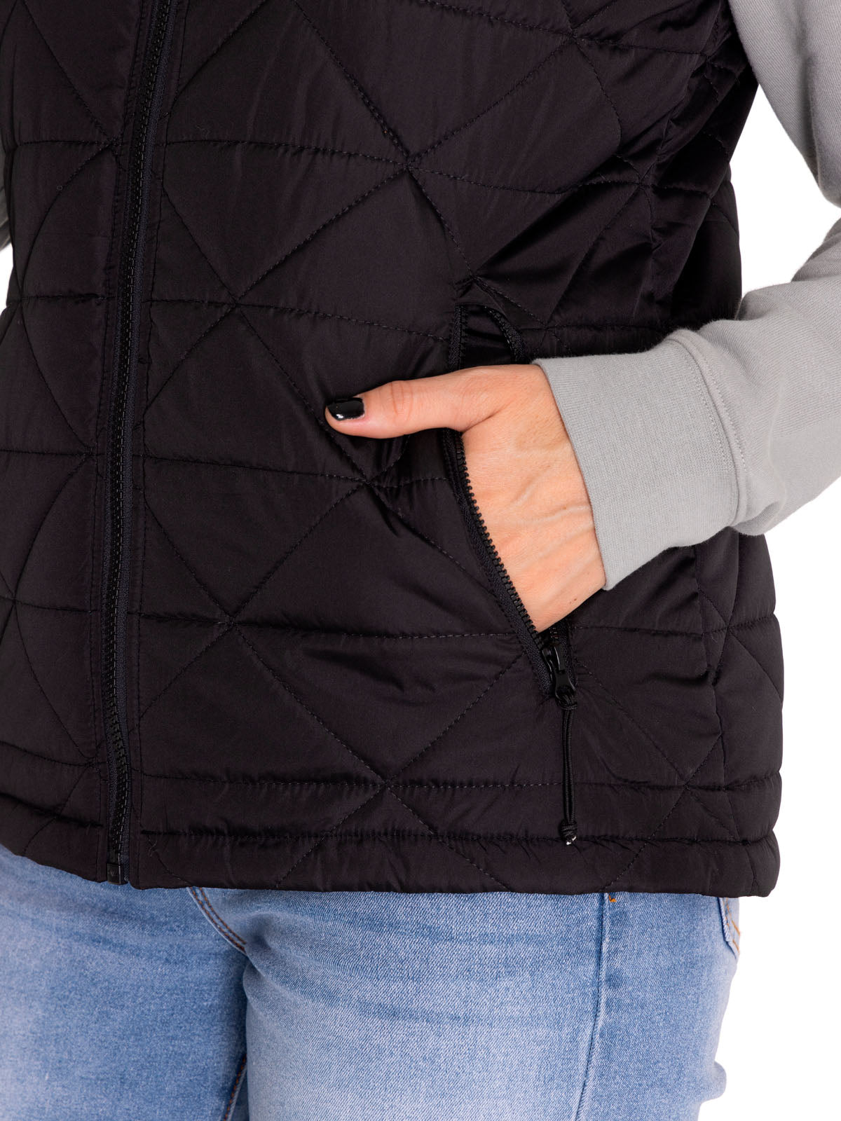 Chaqueta Sin Mangas Casual Mujer W MEDIUMWEIGHT INSULATED TRIANGLE QUILTED VEST NEGRO CAT