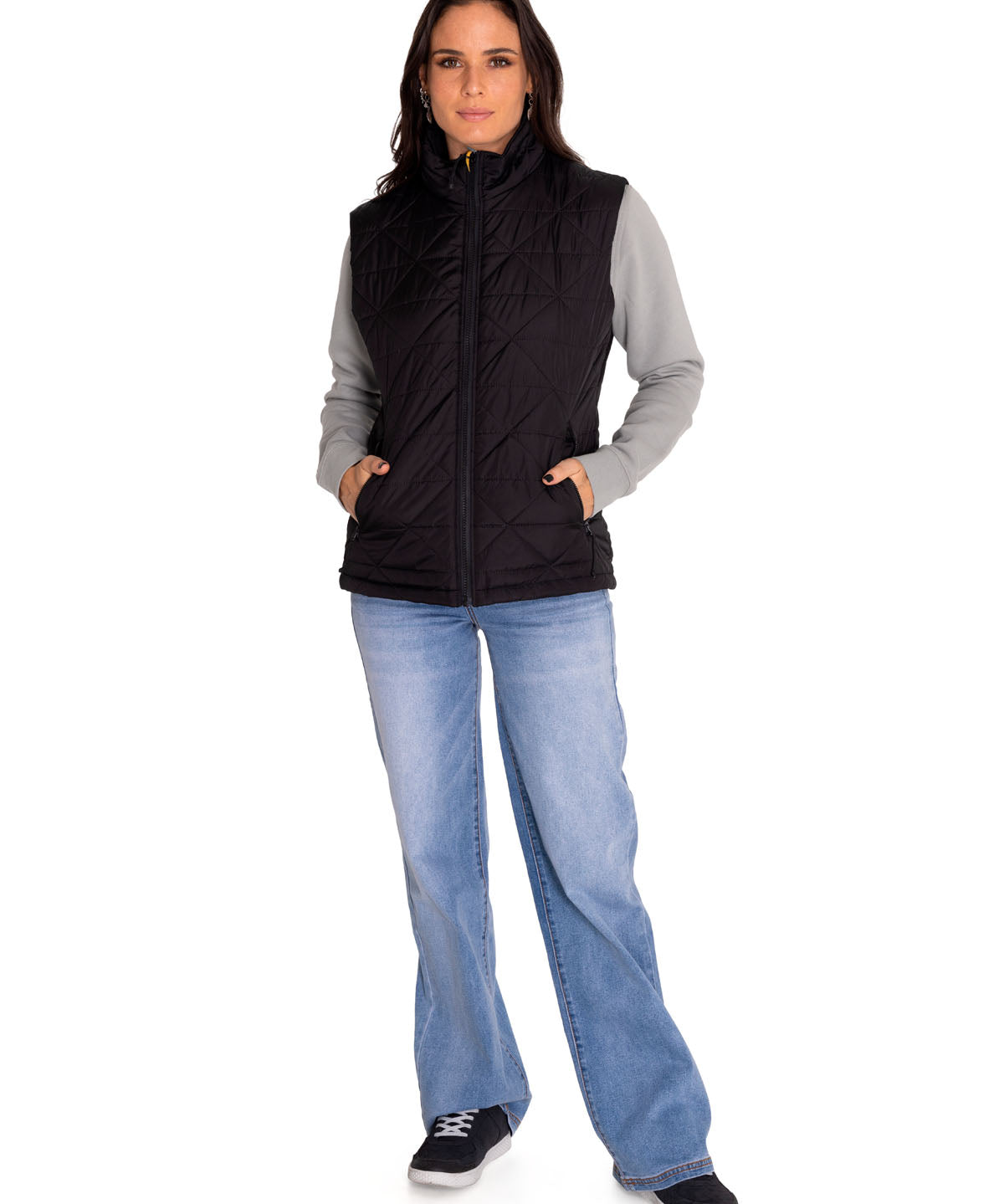 Chaqueta Sin Mangas Casual Mujer W MEDIUMWEIGHT INSULATED TRIANGLE QUILTED VEST NEGRO CAT