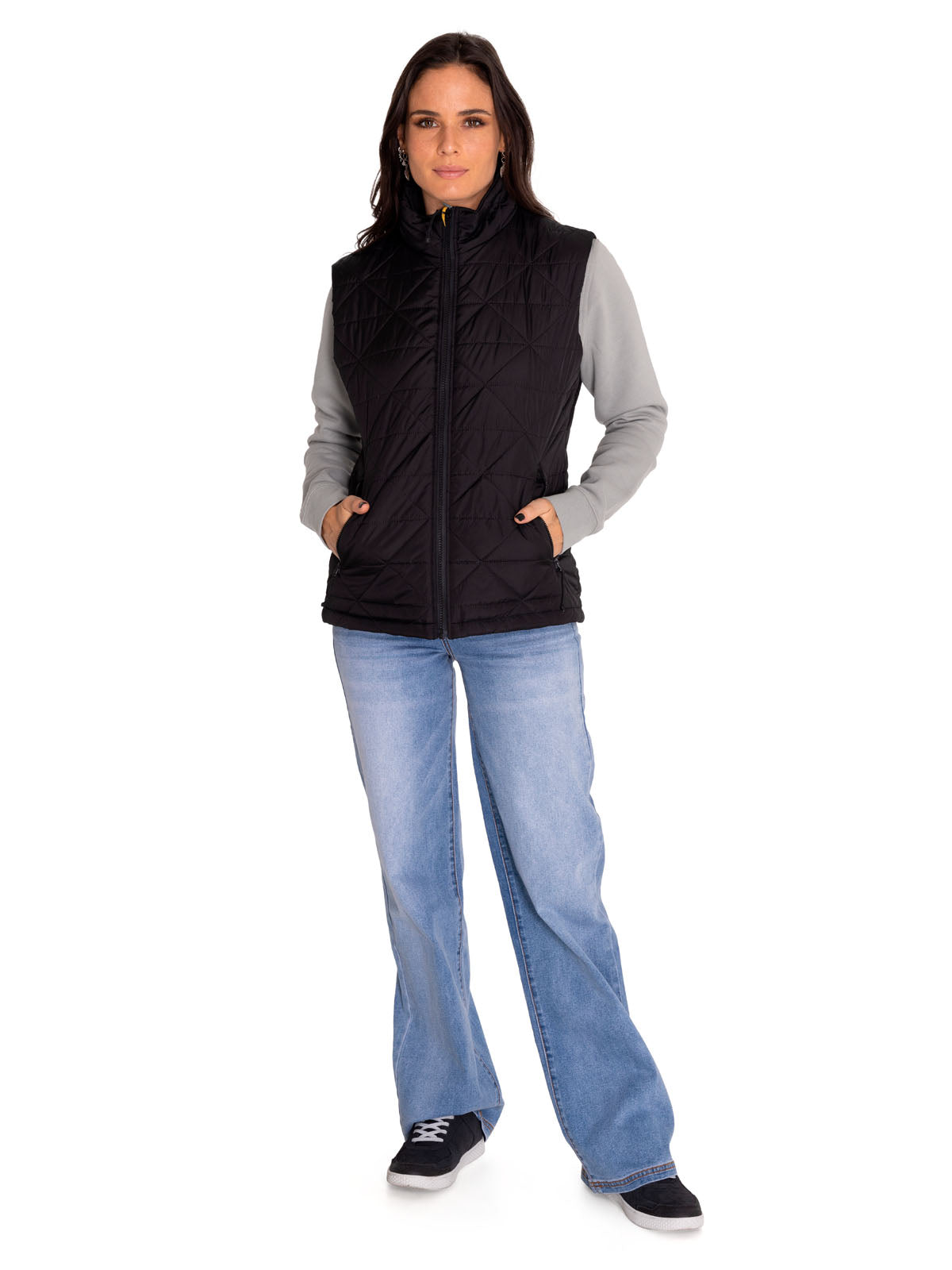 Chaqueta Sin Mangas Casual Mujer W MEDIUMWEIGHT INSULATED TRIANGLE QUILTED VEST NEGRO CAT