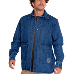 Chaqueta Casual Unisex Rigid Denim Heavy Overshirt Gris Cat