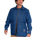 Chaqueta Casual Unisex Rigid Denim Heavy Overshirt Gris Cat