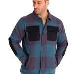 Chaqueta Manga Larga Hombre Flannel Snap Front Lightweight Insulated Petróleo Cat