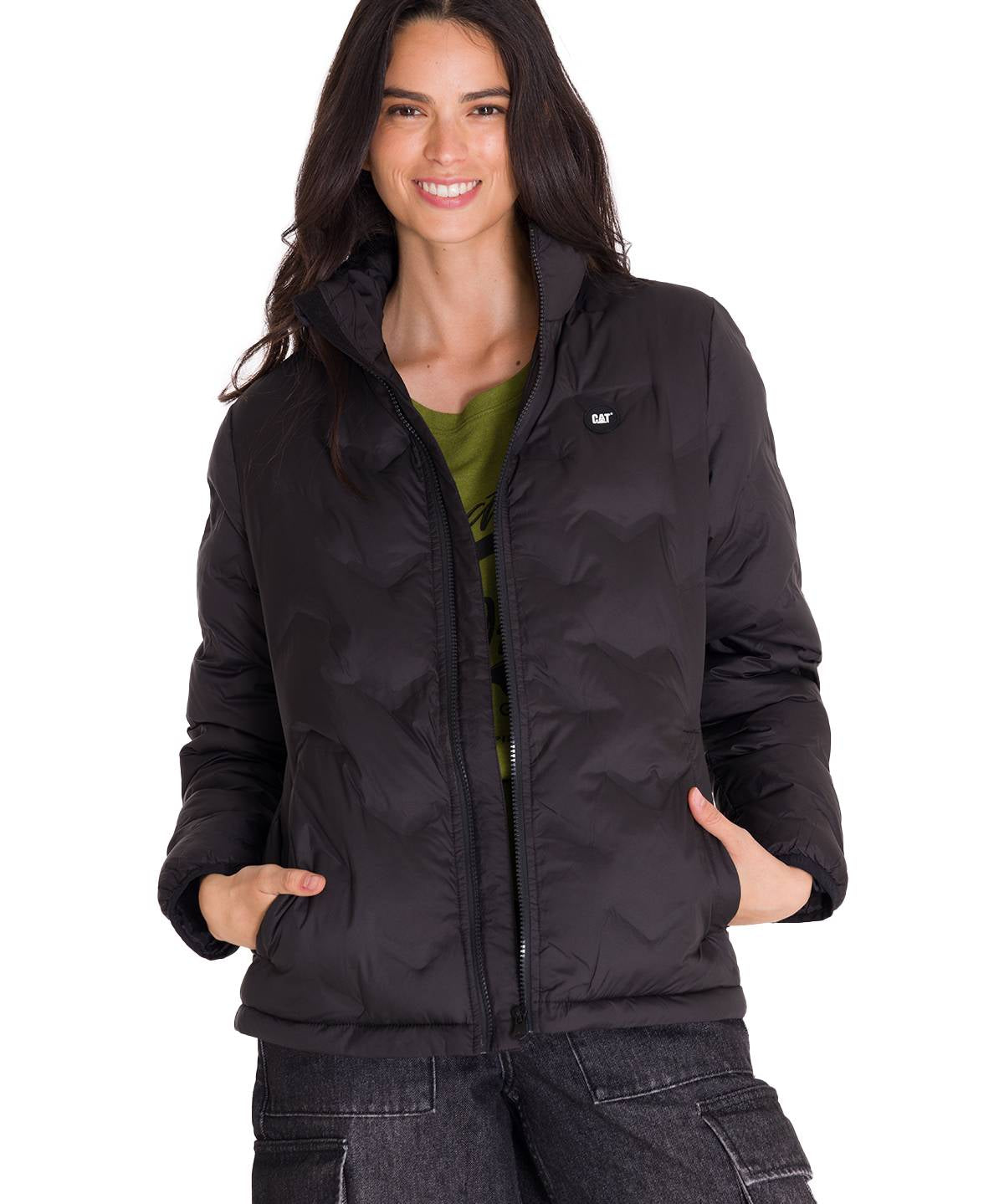 Parka Manga Larga Mujer W Bonded Medium Weight Insulated Negra Cat