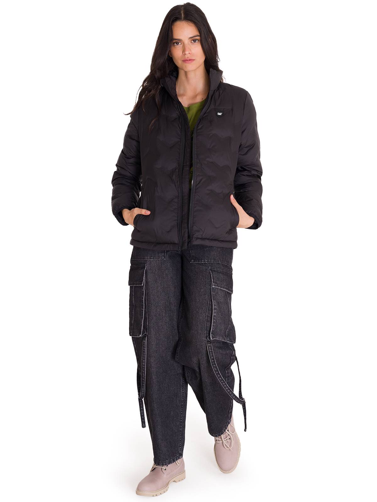 Parka Manga Larga Mujer W Bonded Medium Weight Insulated Negra Cat