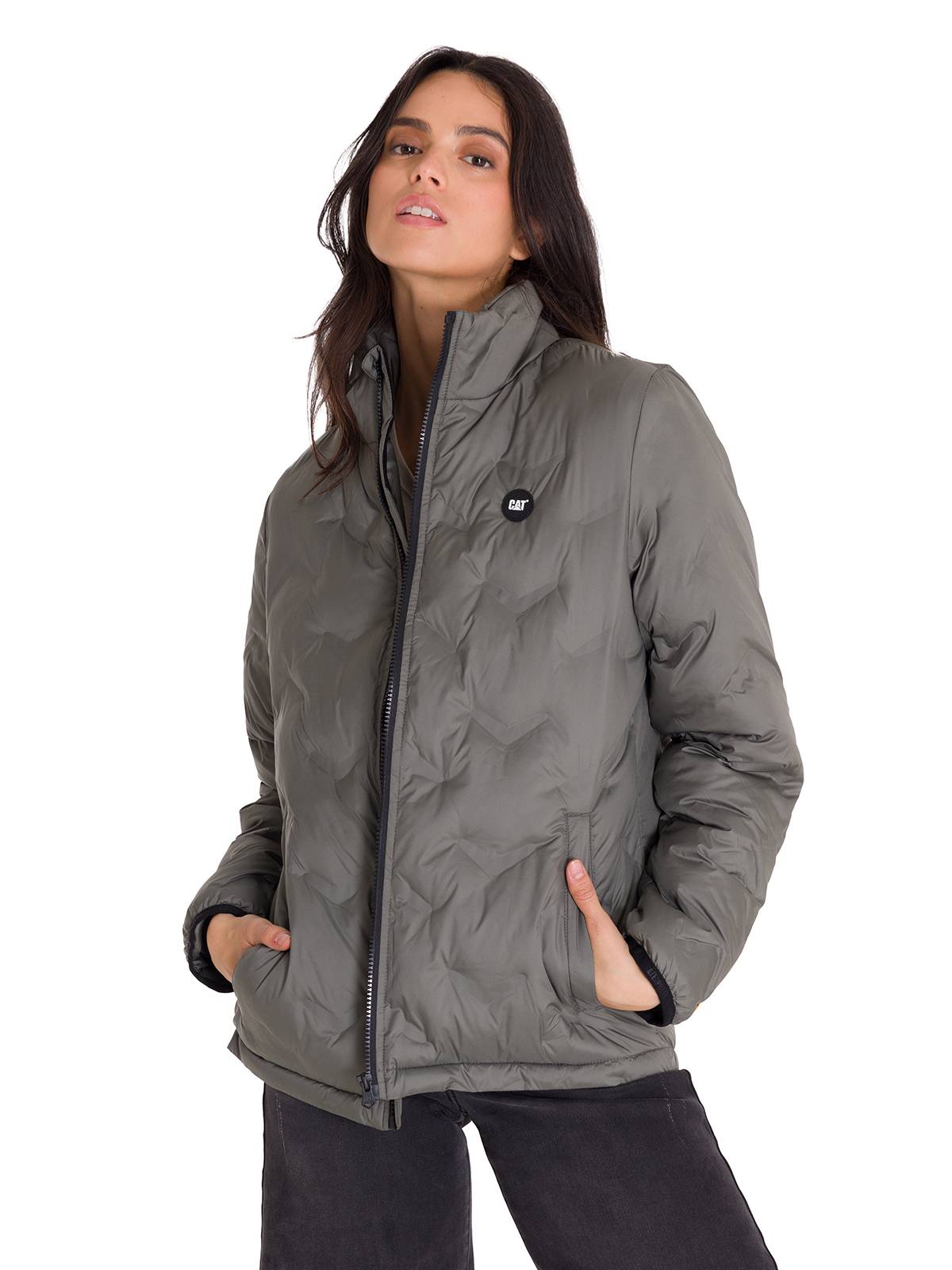 Parka Manga Larga Mujer W Bonded Medium Weight Insulated Gris Cat