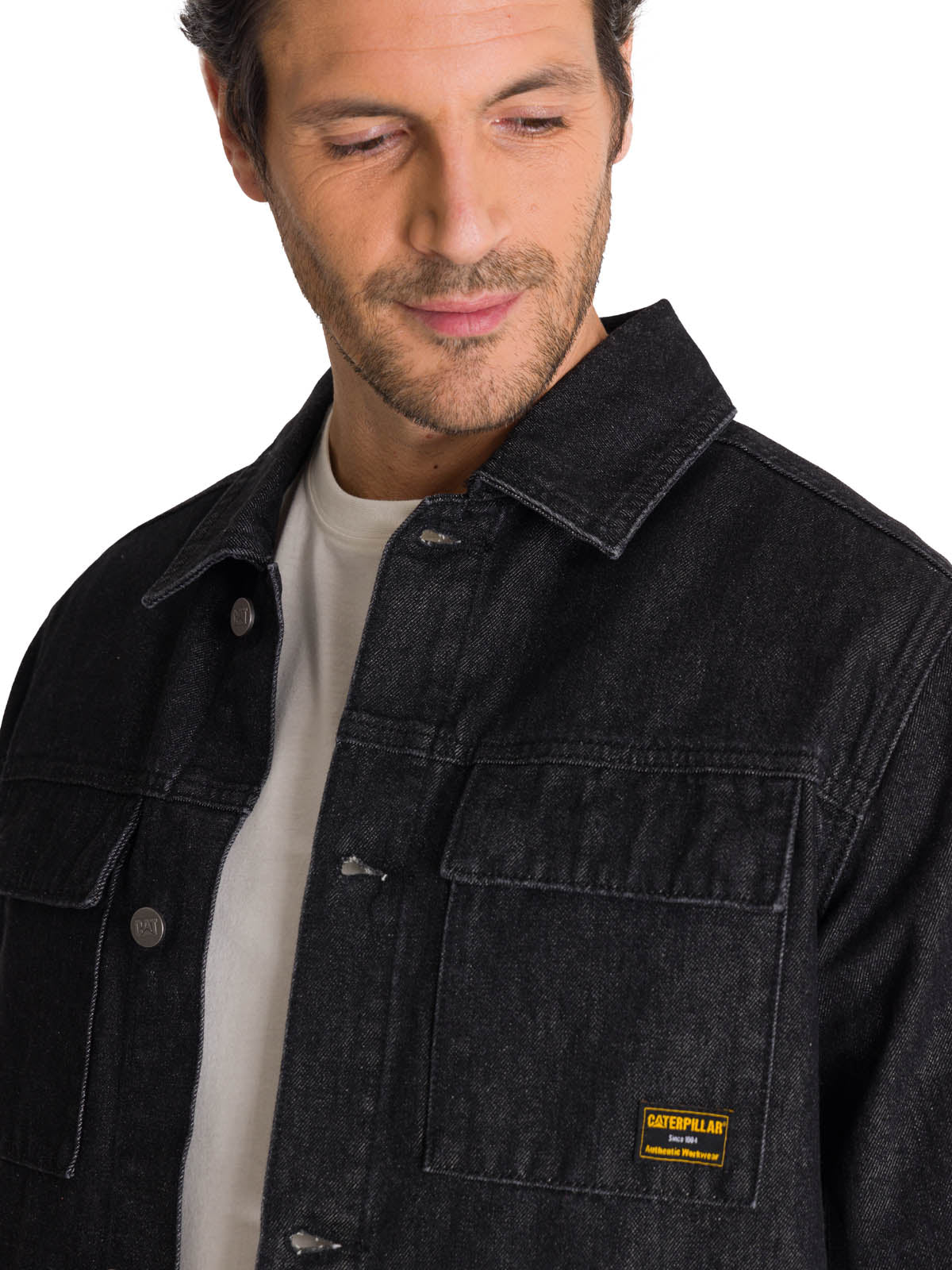 Chaqueta de Jeans Hombre Denim Work Negro CAT