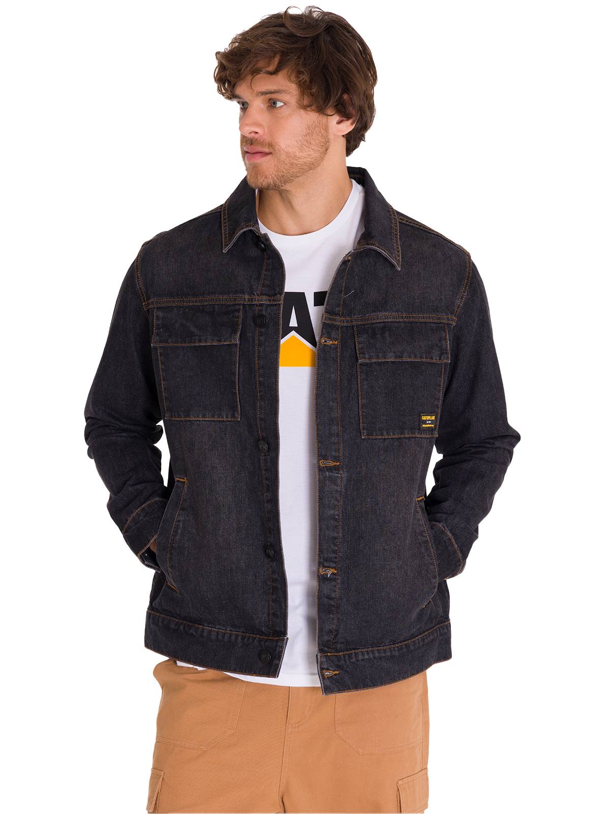 Chaqueta Casual Unisex DENIM WORK JACKET Gris CAT