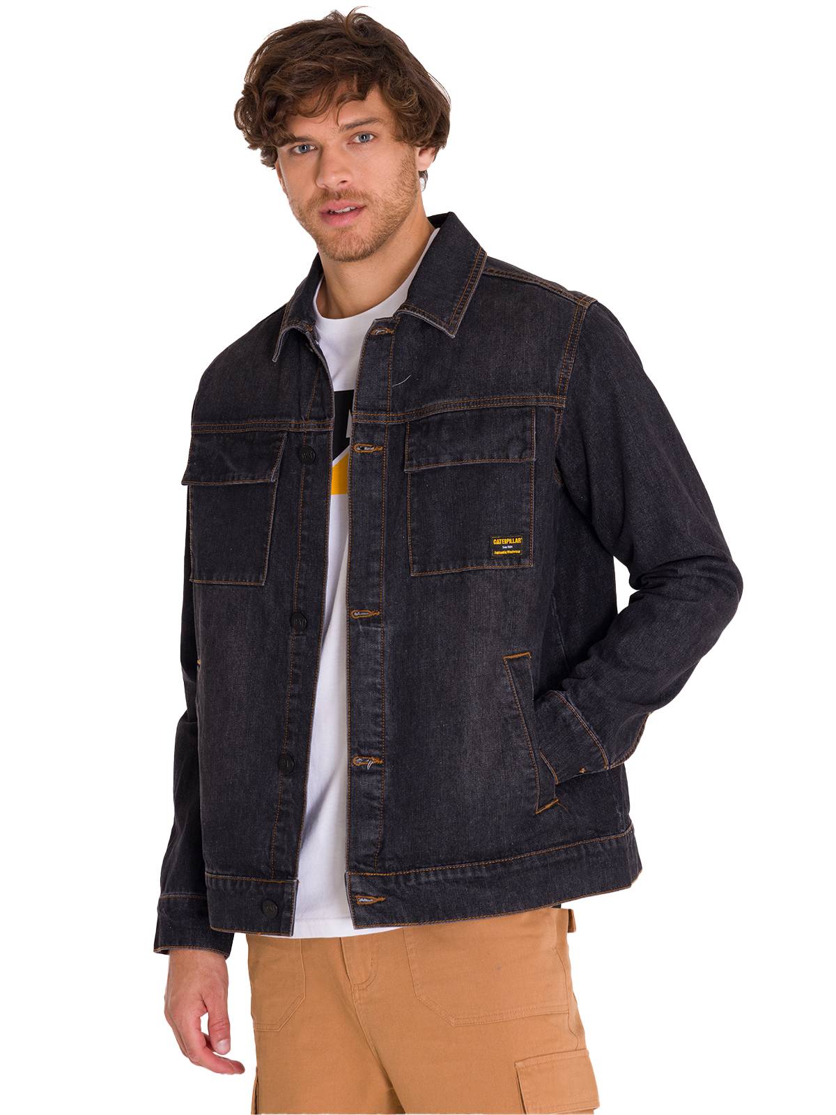 Chaqueta Casual Unisex DENIM WORK JACKET Gris CAT