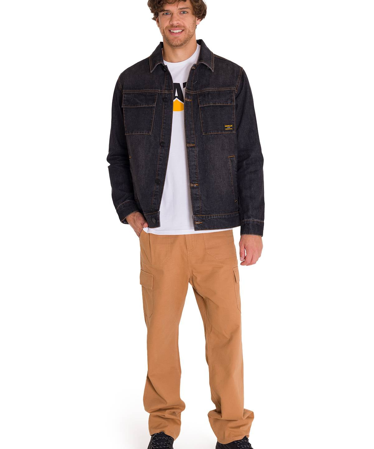 Chaqueta Casual Unisex DENIM WORK JACKET Gris CAT