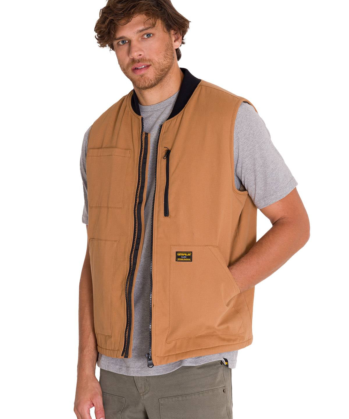 Chaqueta Sin Mangas Hombre UTILITY SHERPA LINED VEST Café Cat