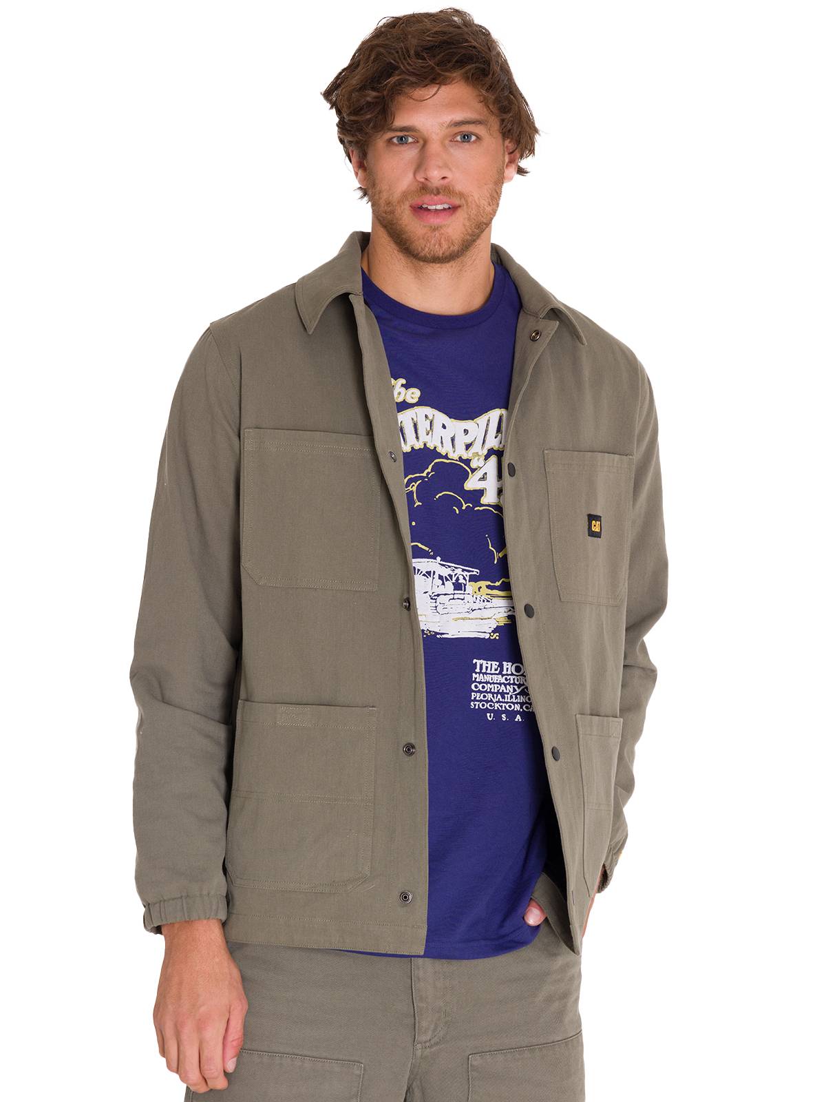 Chaqueta Manga Larga Hombre SNAP FRONT COACH Oliva Cat