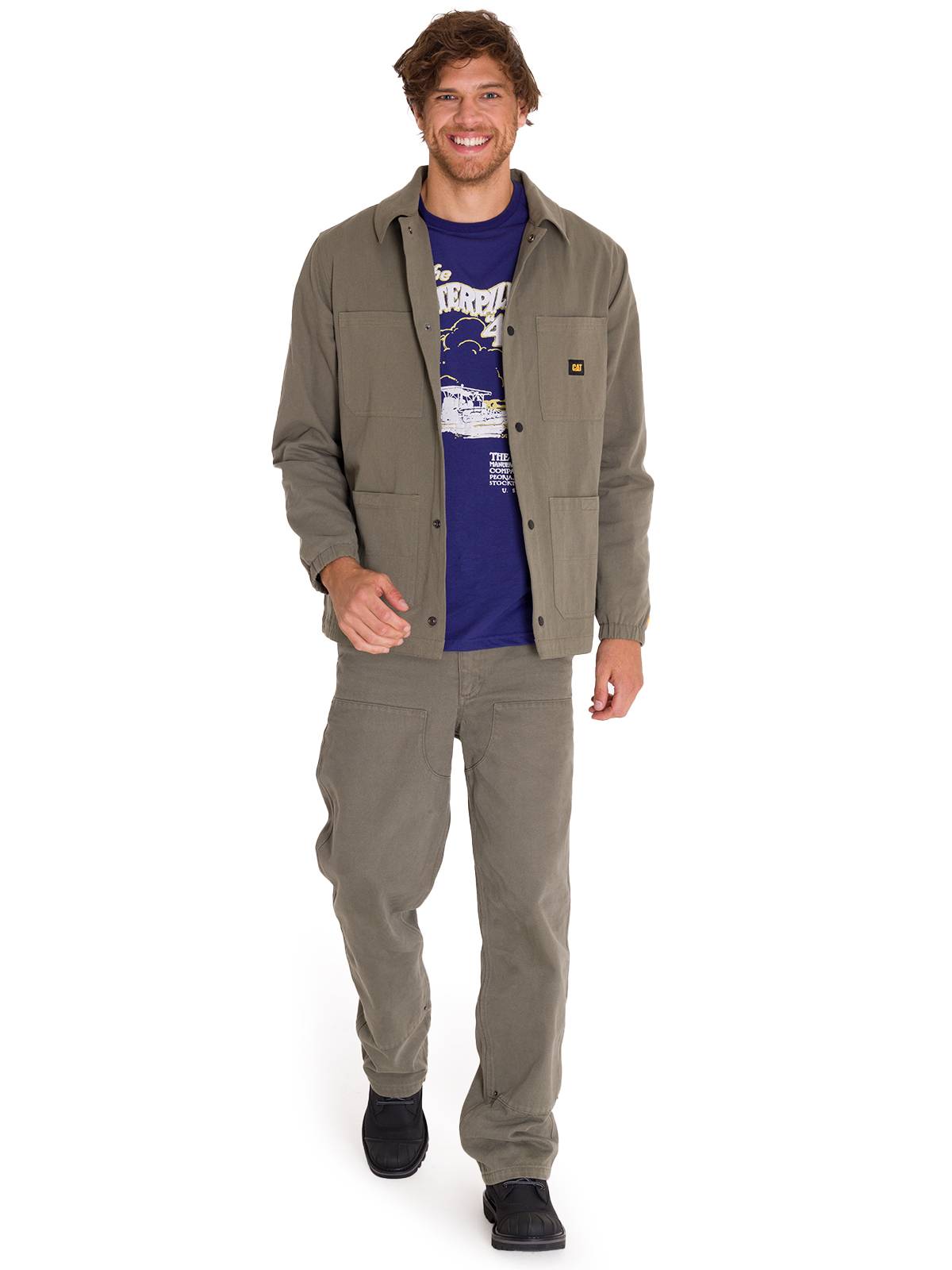 Chaqueta Manga Larga Hombre SNAP FRONT COACH Oliva Cat