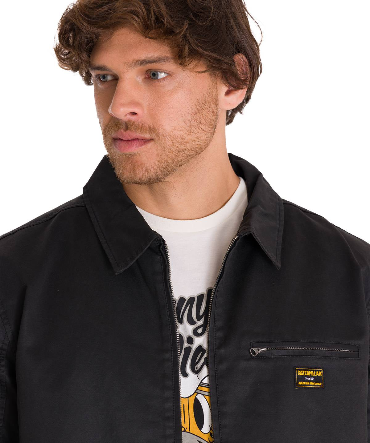 Chaqueta Manga Larga Hombre WAXED CHORE Negra Cat