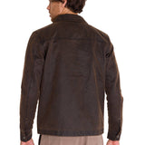 Chaqueta Manga Larga Hombre WAXED CHORE Café Oscura Cat