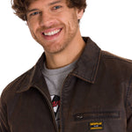 Chaqueta Manga Larga Hombre WAXED CHORE Café Oscura Cat