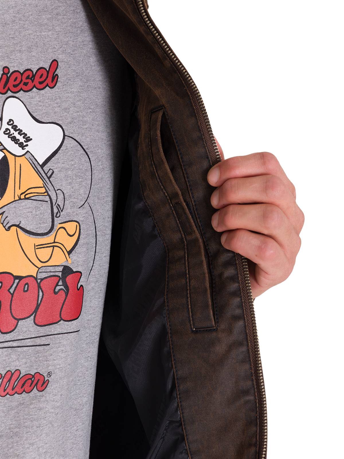 Chaqueta Manga Larga Hombre WAXED CHORE Café Oscura Cat