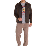 Chaqueta Manga Larga Hombre WAXED CHORE Café Oscura Cat