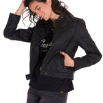 Chaqueta Manga Larga Casual Mujer WAXED MOTO Negra Cat