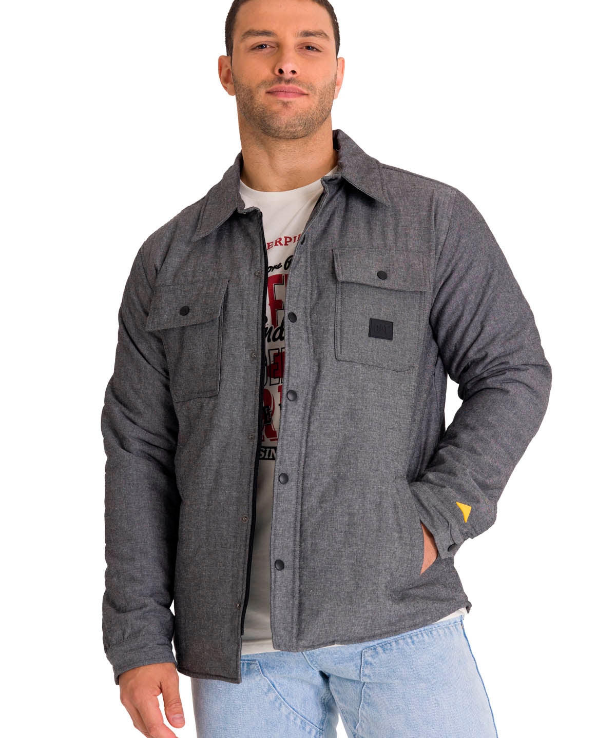 Chaqueta Manga Larga Hombre INSULATED SNAP FRONT SHIRT Gris Oscura Cat