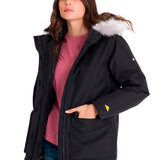 Chaqueta Manga Larga Casual Mujer MEDIUMWEIGHT INSULATED FAUX FUR HOODED Negra Cat