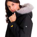 Chaqueta Manga Larga Casual Mujer MEDIUMWEIGHT INSULATED FAUX FUR HOODED Negra Cat