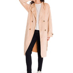 Abrigo Manga Larga Mujer FAUX SUEDE TRENCH COAT Beige Cat