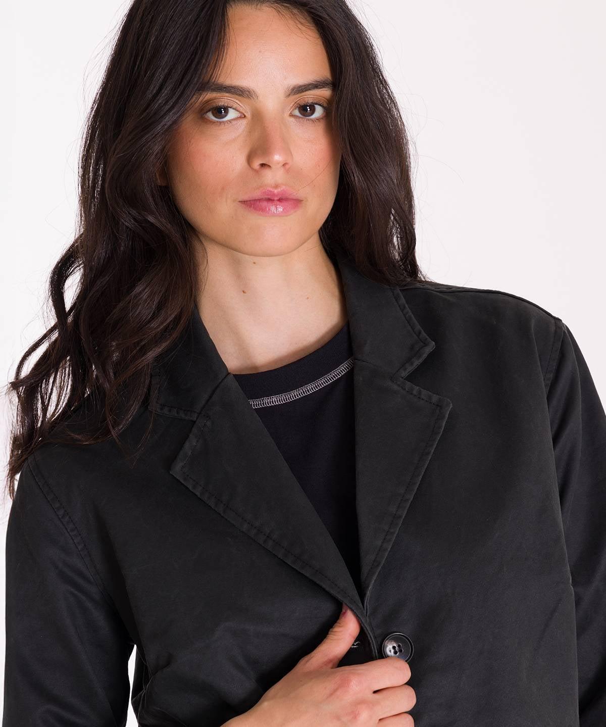 Blazer Manga Larga Mujer WAXED TWI RELAXED CHORE Negro Cat
