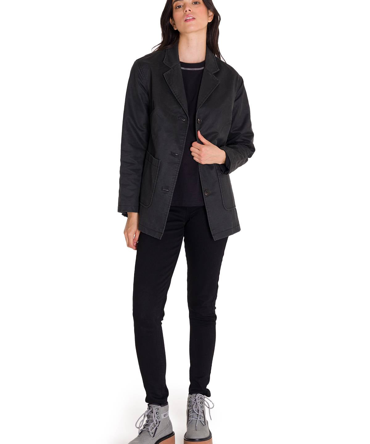 Blazer Manga Larga Mujer WAXED TWI RELAXED CHORE Negro Cat