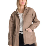 Chaqueta Larga Mujer Tie Waist Café CAT
