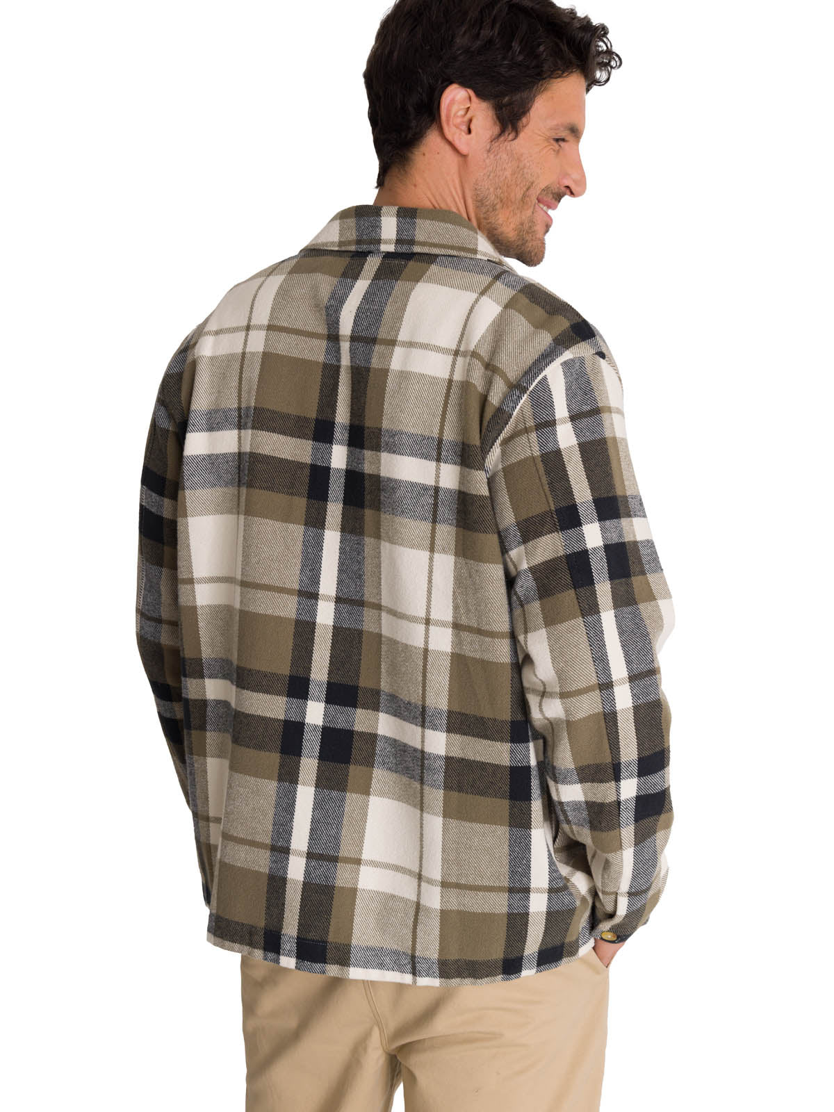 Chaqueta Manga Larga Hombre Flannel Oliva CAT
